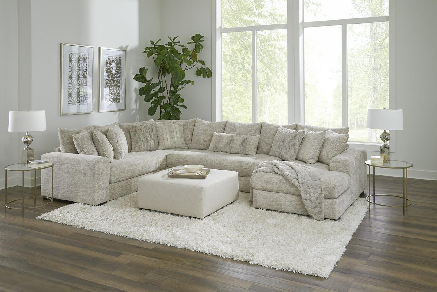 Galactic Sectional Armless Chair - Parchment