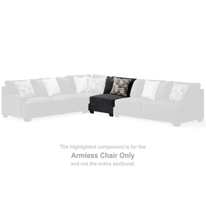 Lavernett Charcoal Sectional Armless Chair
