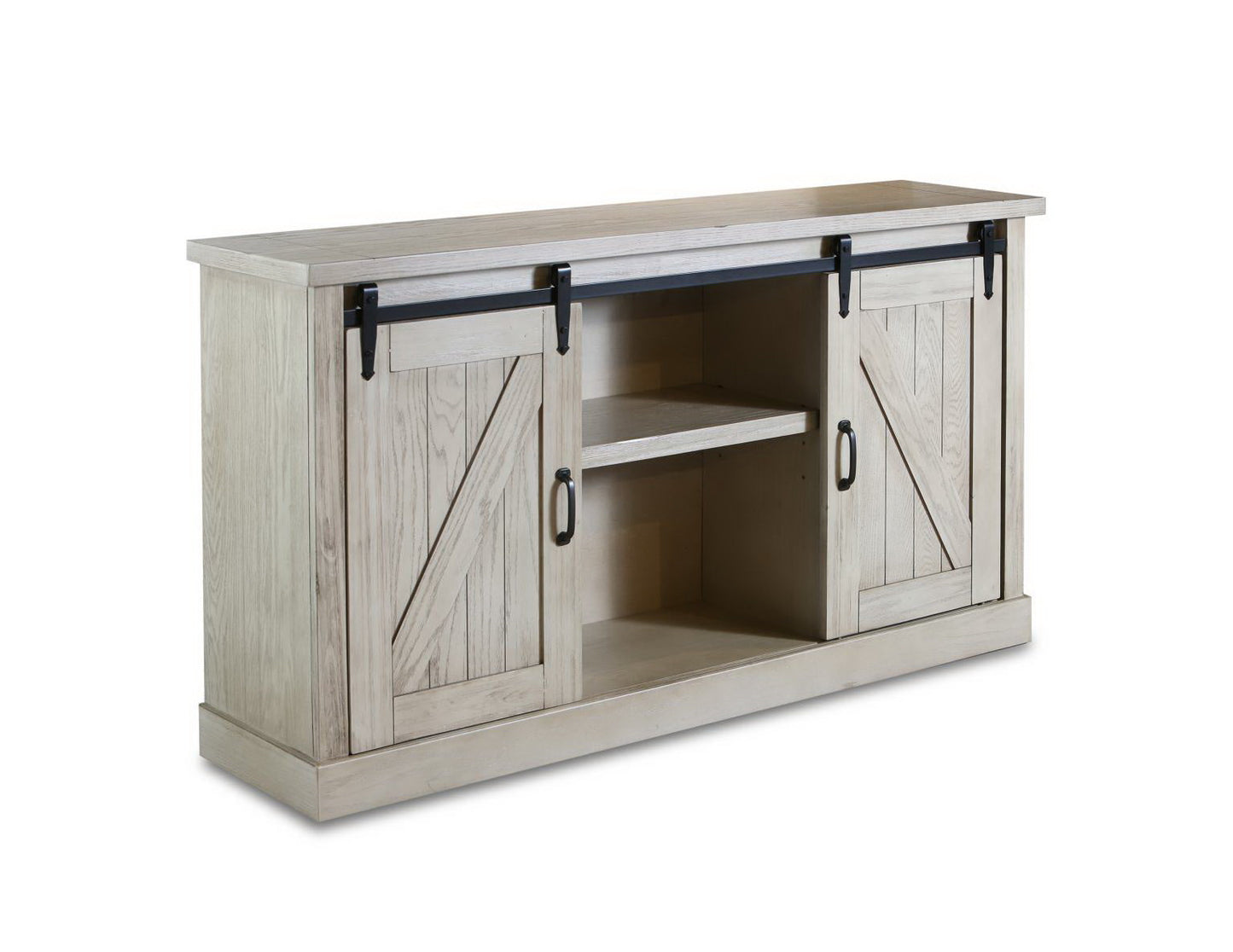 Console Rustic Cream Barndoor Entertainment
