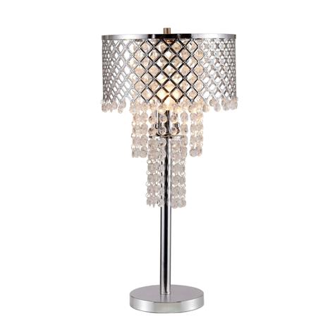 CRYSTAL ON MESH TABLE LAMP 28 inH