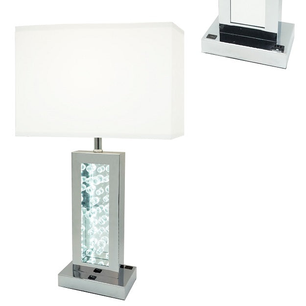 MONICA TABLE LAMP-CHROME