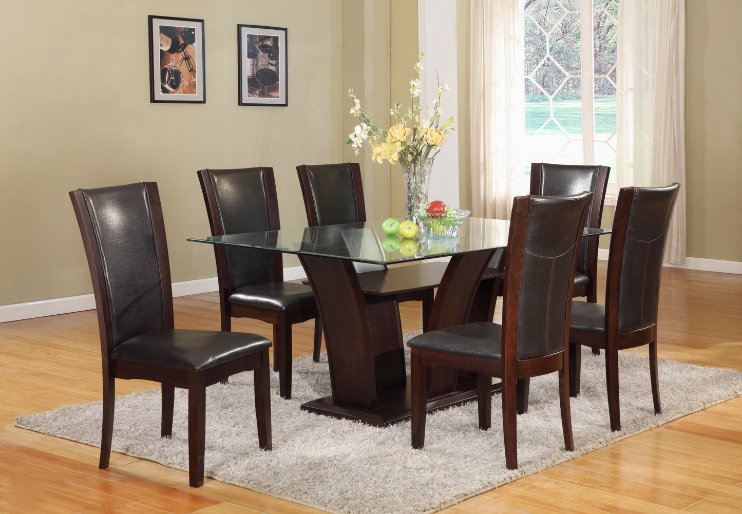 CAMEILA DINING TABLE GLASS TOP