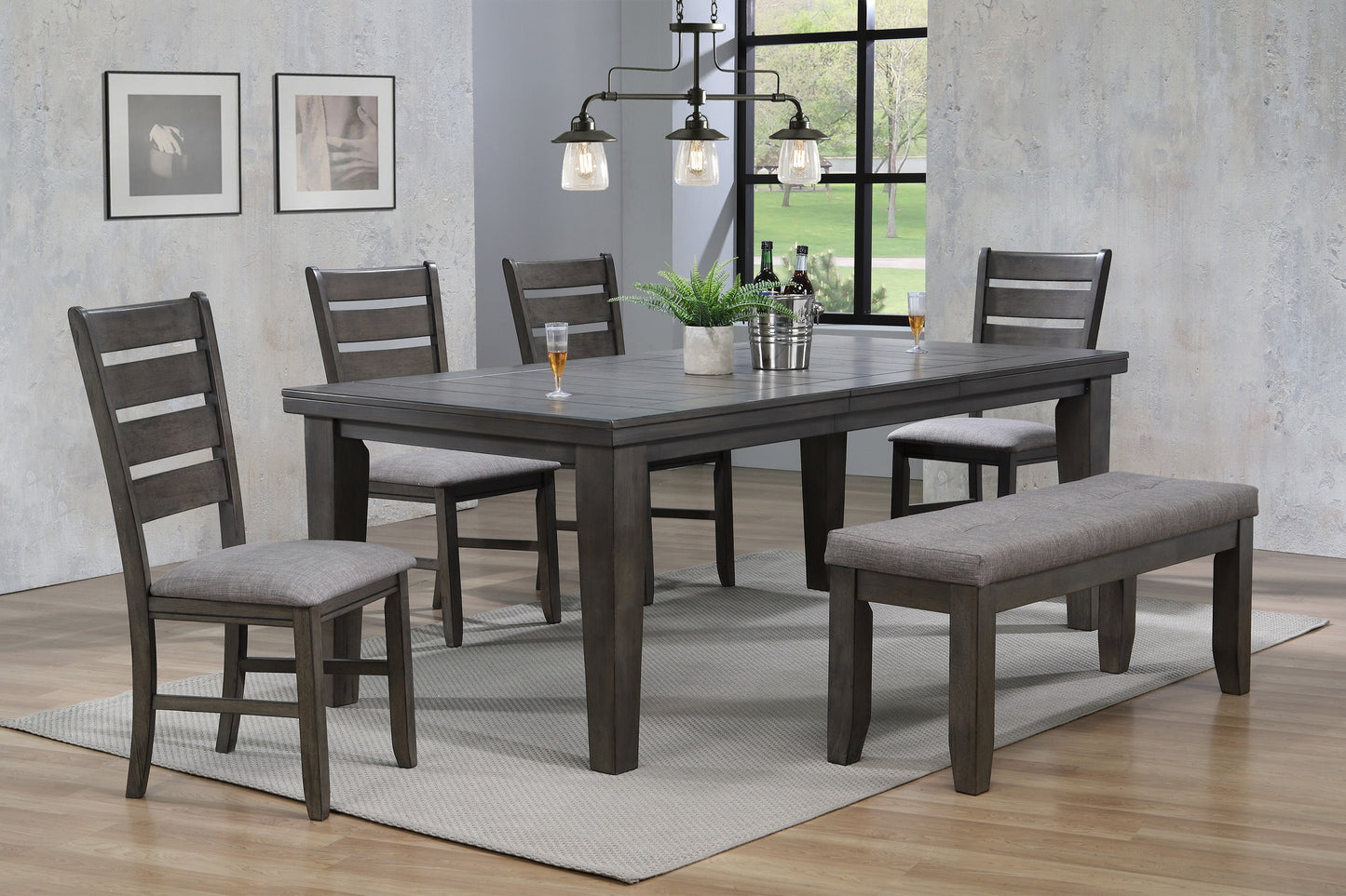 BARDSTOWN GREY TABLE(18IN LEAF)