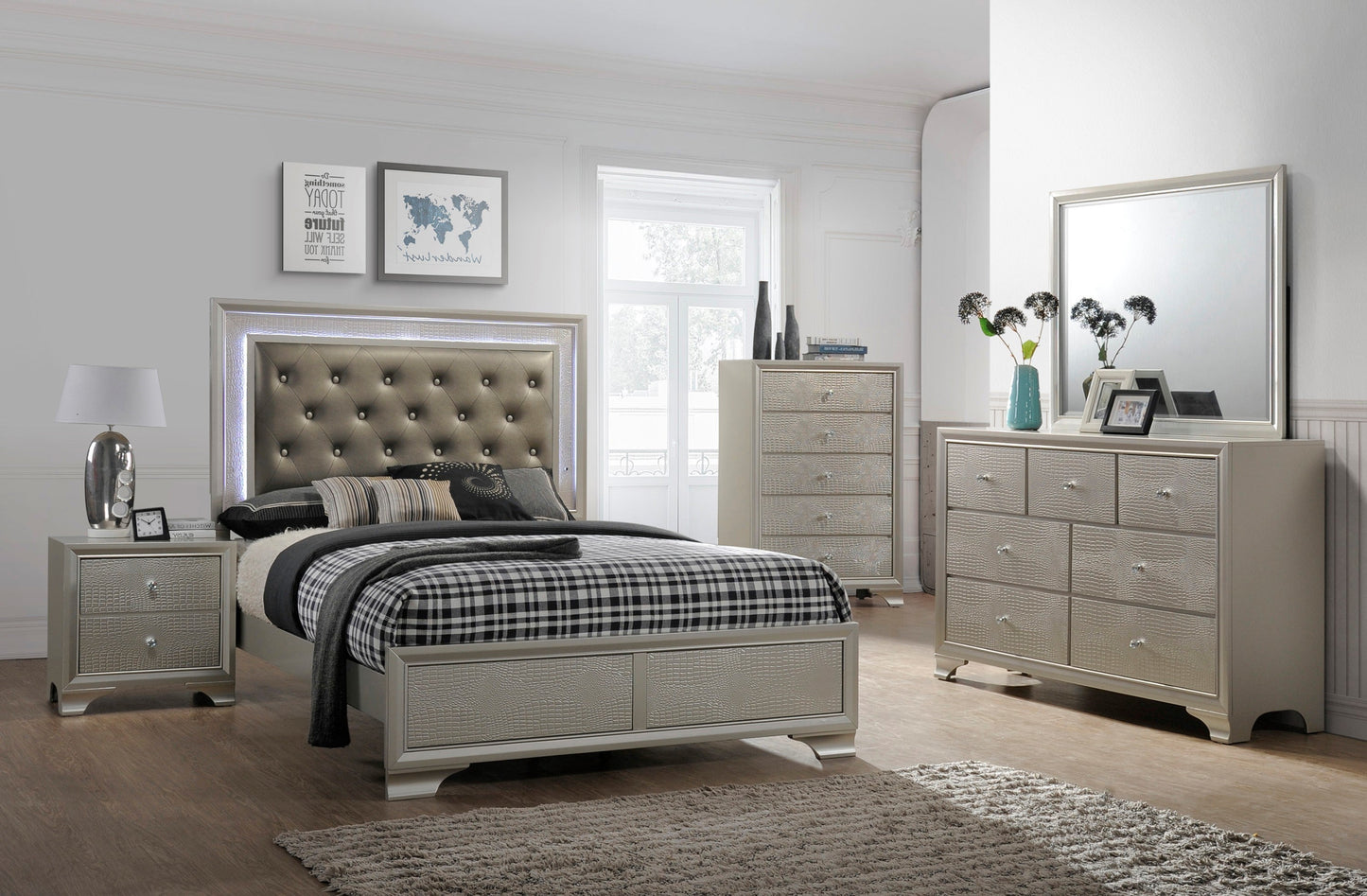 LYSSA LED QUEEN HEADBOARD/FOOTBOARD
