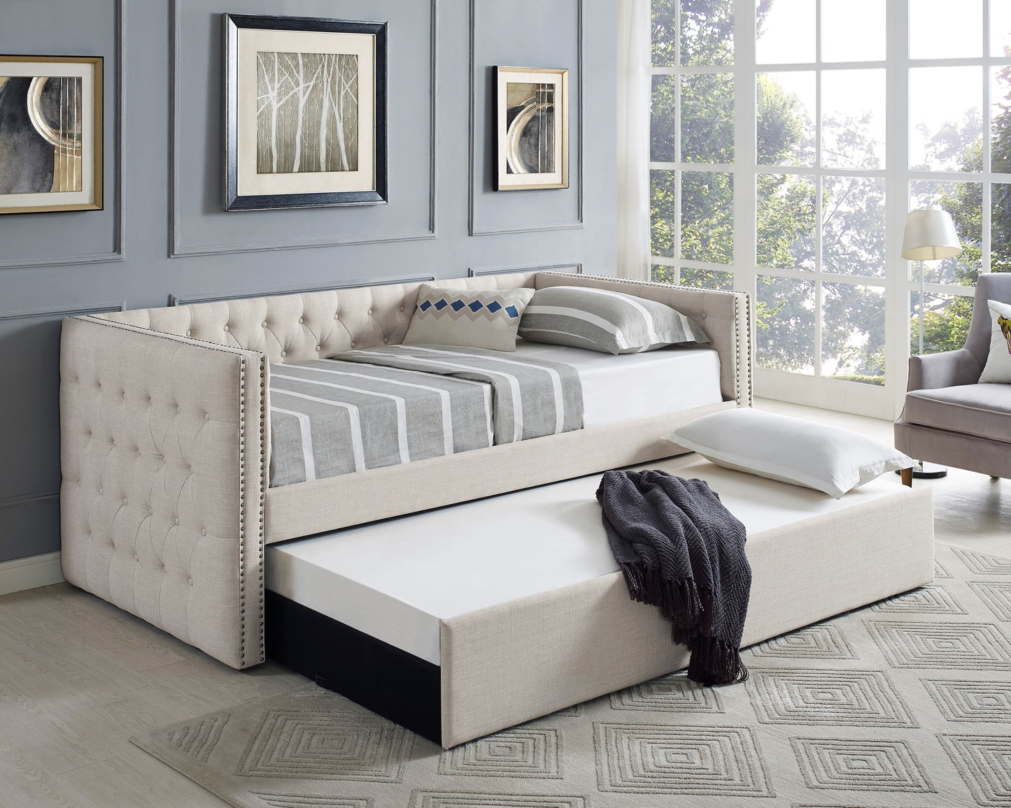 TRINA IVORY DAYBED ARM (L+R) + SLATS