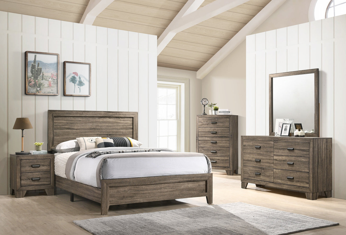 MILLIE GREY QUEEN BED IN ONE BOX