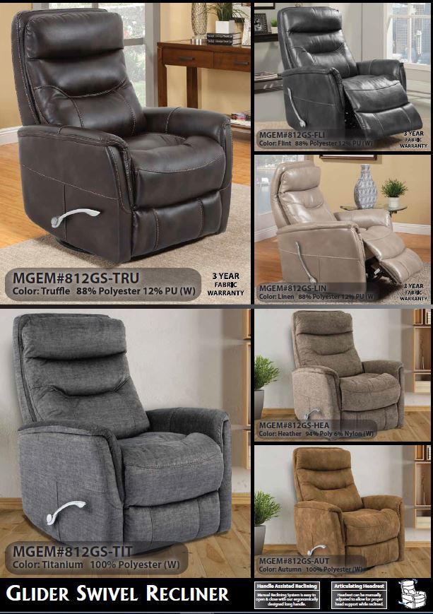 Gemini Flint Swivel Glider Recliner