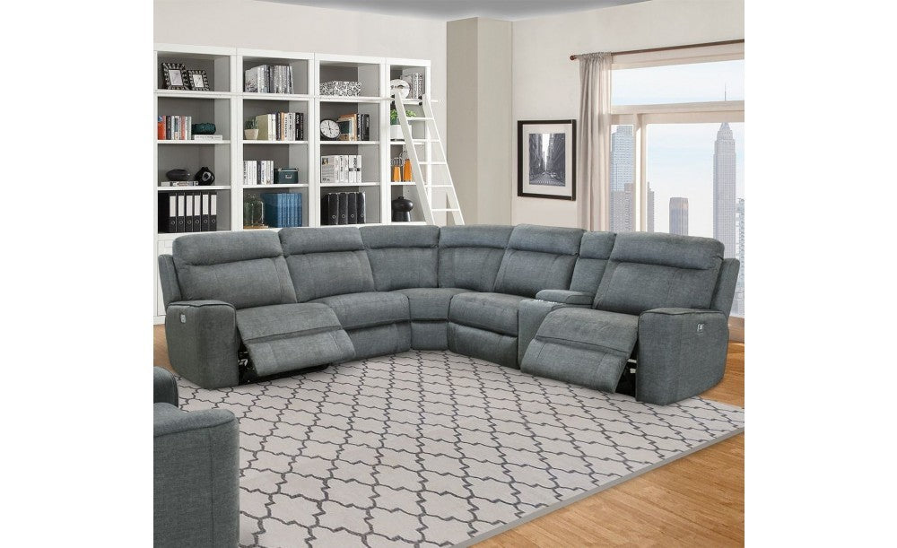 Parthenon Titanium Sectional Power Sectional Left Arm Facing Recliner