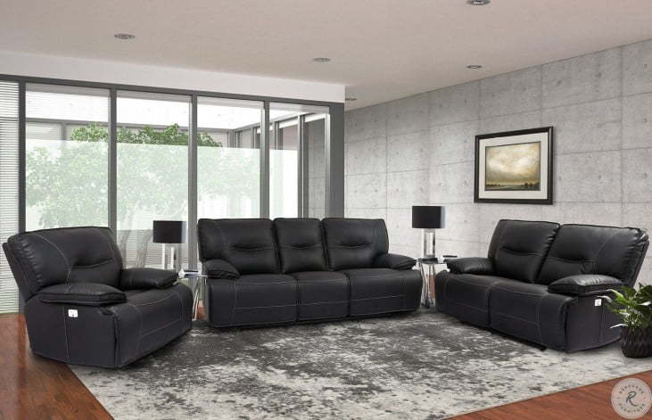 Spartacus Black Power Reclining Sofa