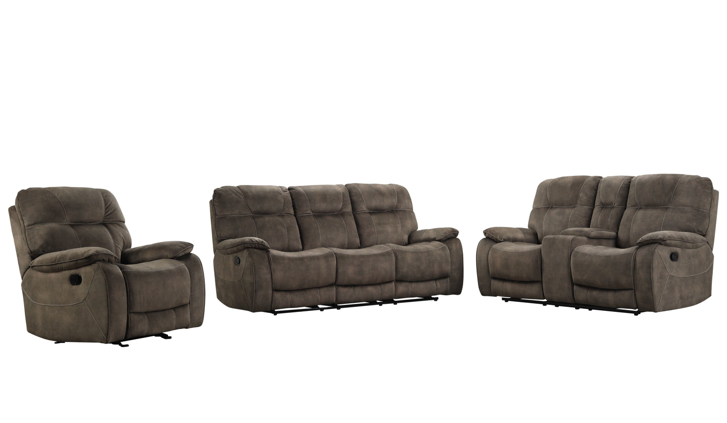 Cooper Shadow Brown Triple Reclining Sofa