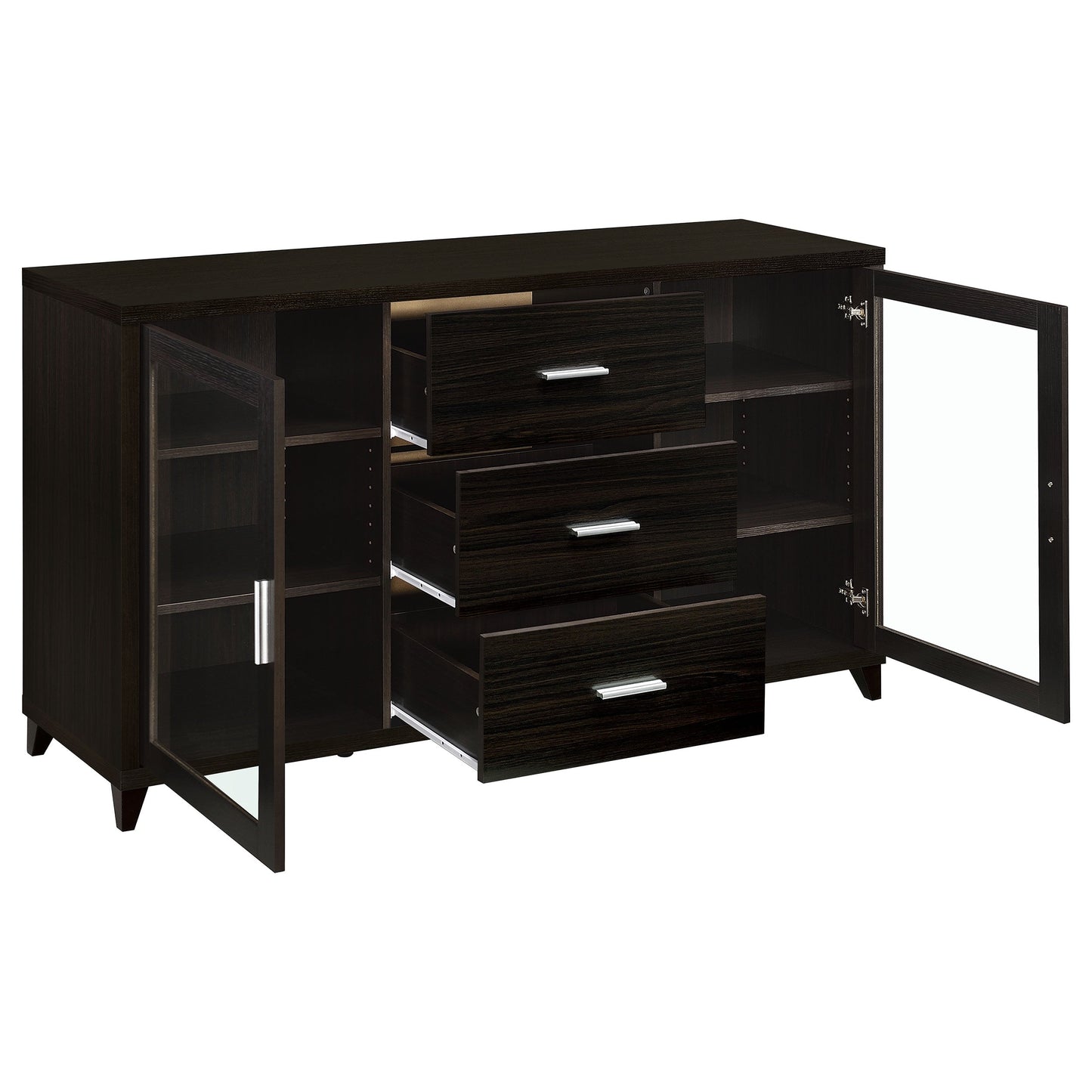 Lewes 2-door TV Stand with AdjusTable Shelves Cappuccino