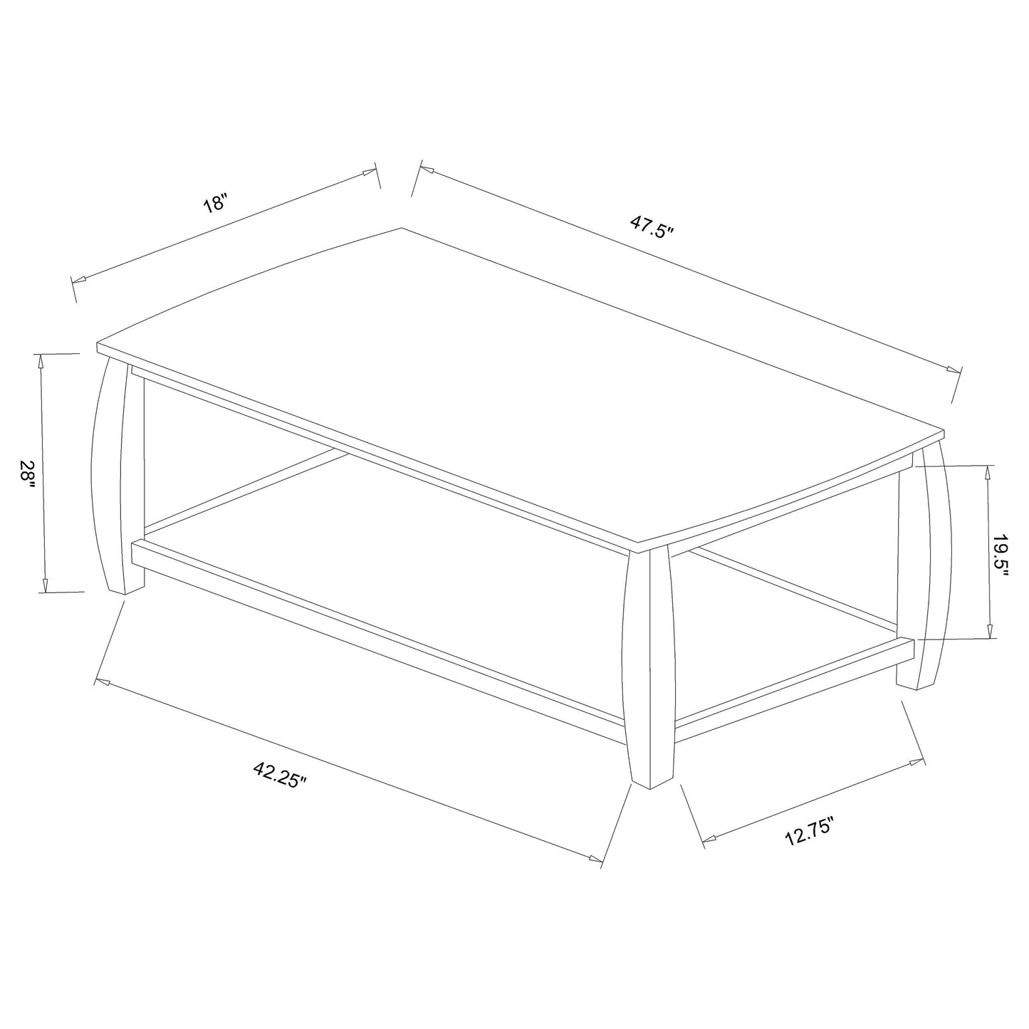 Dixon Rectangular Sofa Table with Lower Shelf Espresso