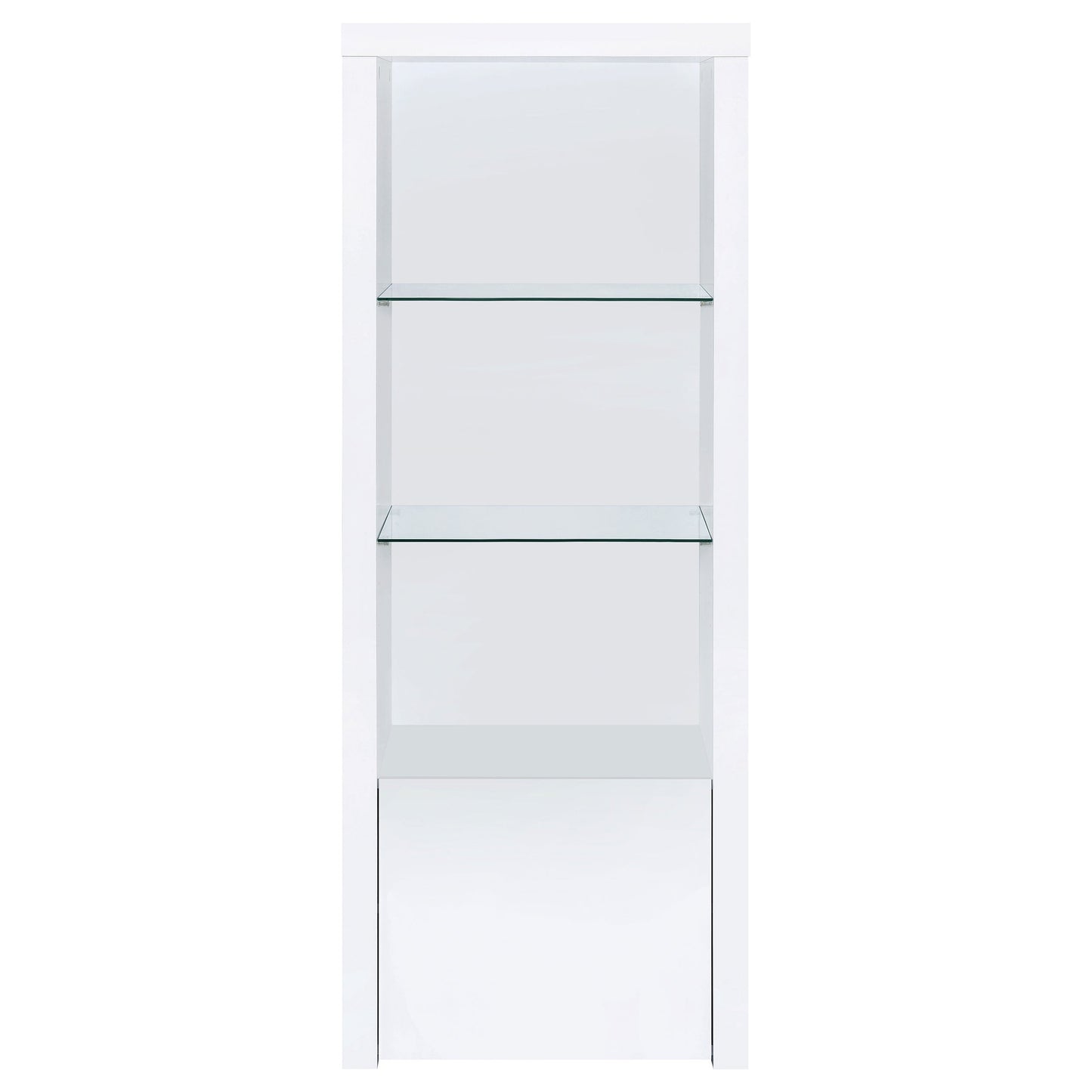 Jude 3-shelf Media Tower With Storage Cabinet White High Gloss
