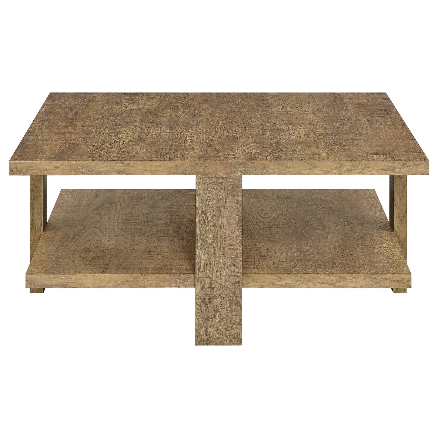 Dawn Square Engineered Wood Coffee Table With Shelf Mango
