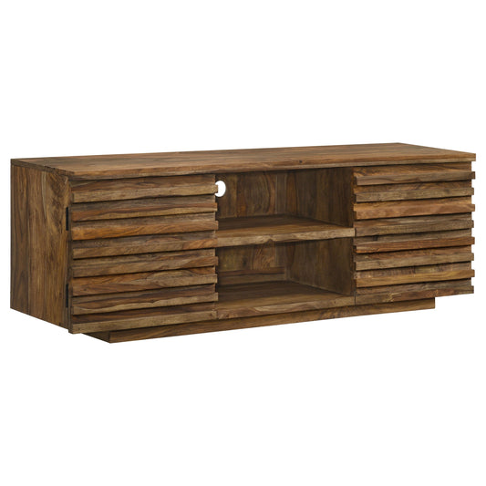 Julia 2-door TV Console with AdjusTable Shelf Natural