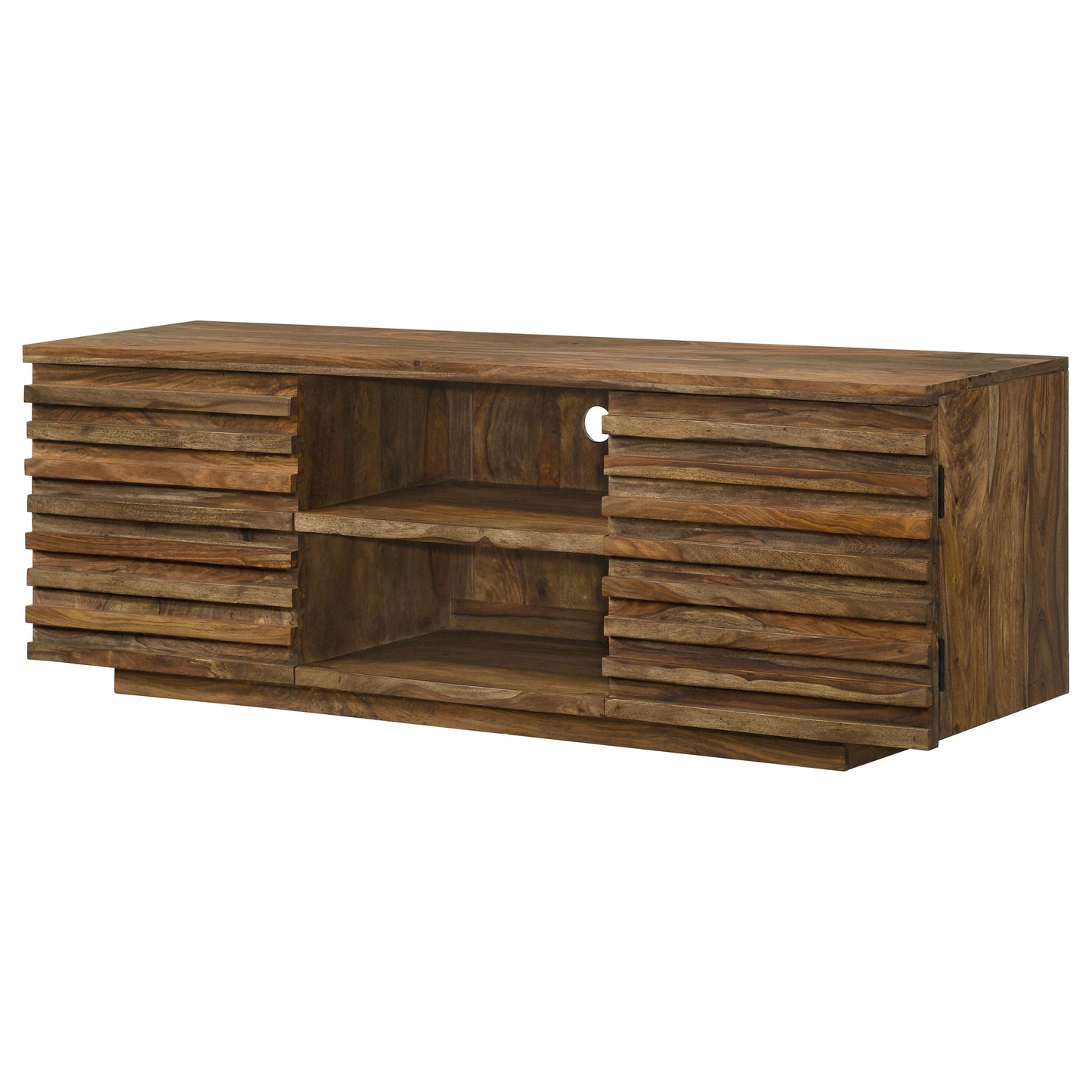 Julia 2-door TV Console with AdjusTable Shelf Natural