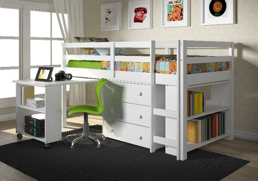 LOW LOFT BED WHITE