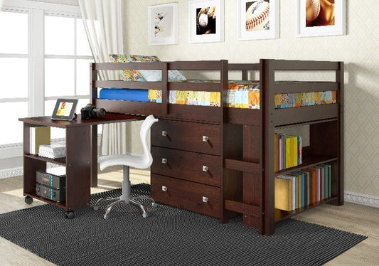LOW LOFT BED CAPPUCCINO