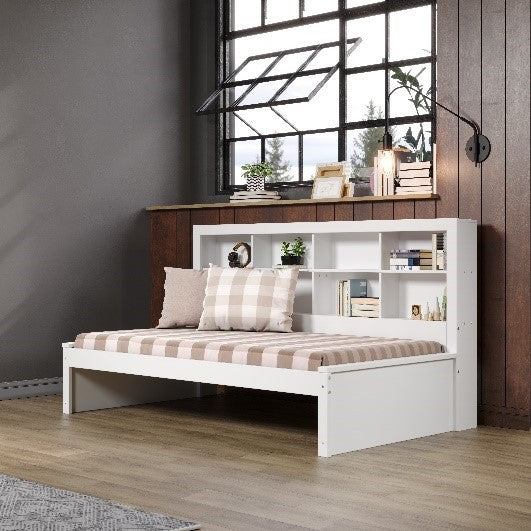Twin Bookcase Day Bed in White