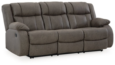 First Base Gunmetal Reclining Sofa
