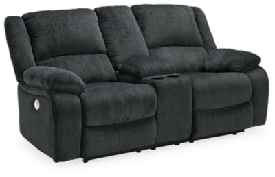 Draycoll Slate Double Recl Pwr Loveseat w/Console