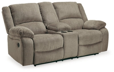 Draycoll Pewter Double Recl Loveseat w/Console
