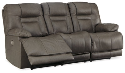 Wurstrow Smoke PWR REC Sofa with ADJ Headrest