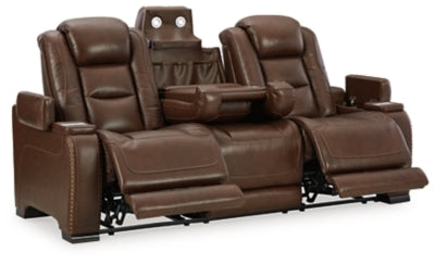 The Man-Den Mahogany PWR Rec Sofa w/PWR ADJ Headrest