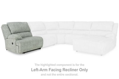 McClelland Gray Sectional LAF Zero Wall Recliner