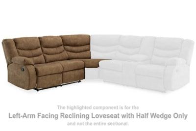 Partymate Brindle Sectional Left Hand Facing Loveseat w/Half Sectional Wedge