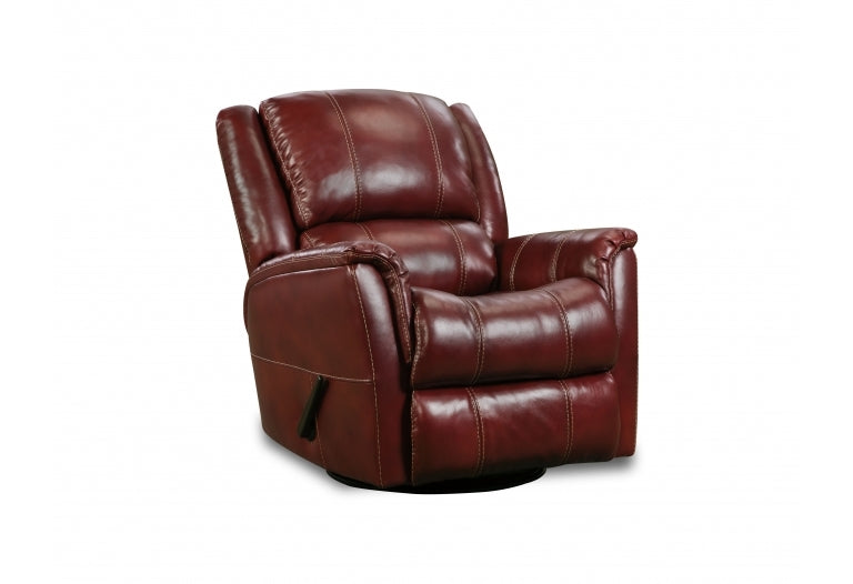 Mercury Swivel Glider Recliner LV (Red-Leather)