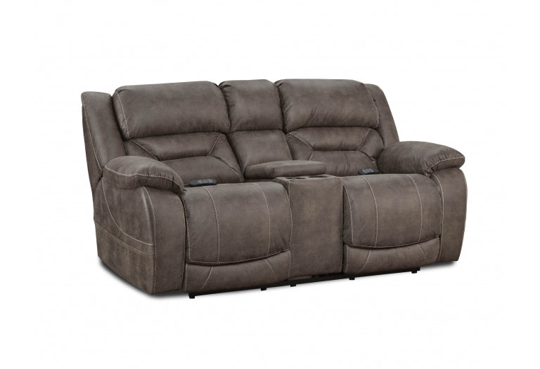 Enterprise Triple Power Console Loveseat (Mink)