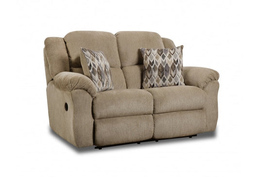 Newport  Reclining Loveseat with pillows (Fawn)