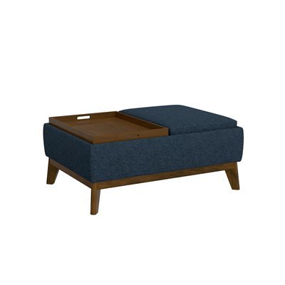 U3728 OTTOMAN W/TRAYS - NAVY
