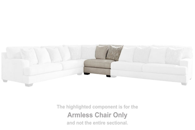 Rawcliffe Parchment Sectional Armless Chair