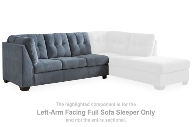 Marleton Denim Sectional Left Hand Facing Full Sofa Sleeper