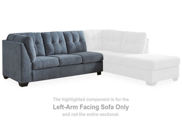 Marleton Denim Sectional Left Hand Facing Sofa