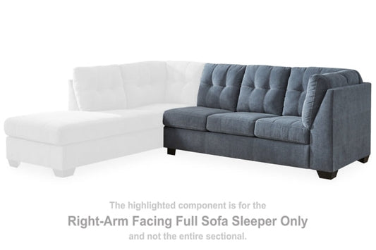 Marleton Denim Sectional Right Hand Facing Full Sofa Sleeper