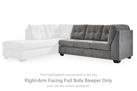 Marleton Gray Sectional Right Hand Facing Full Sofa Sleeper