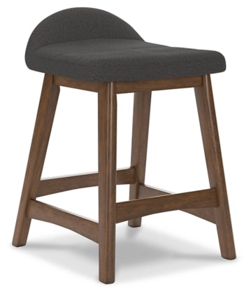 Lyncott Upholstered Barstool (2/Cn) (Charcoal)