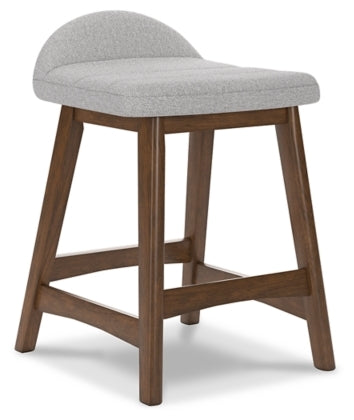 Lyncott Upholstered Barstool (2/Cn) (Light Gray)