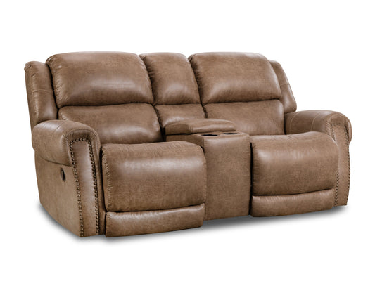 Maverick Rocking Console Loveseat (Oak)