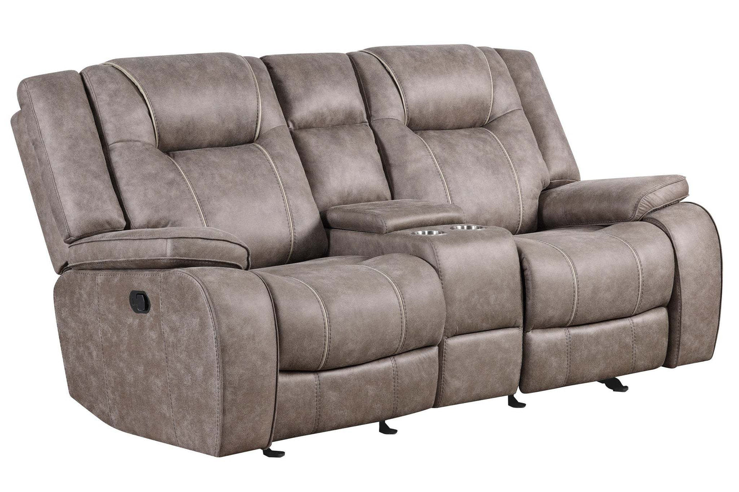 Blake Desert Taupe Reclining Console Loveseat