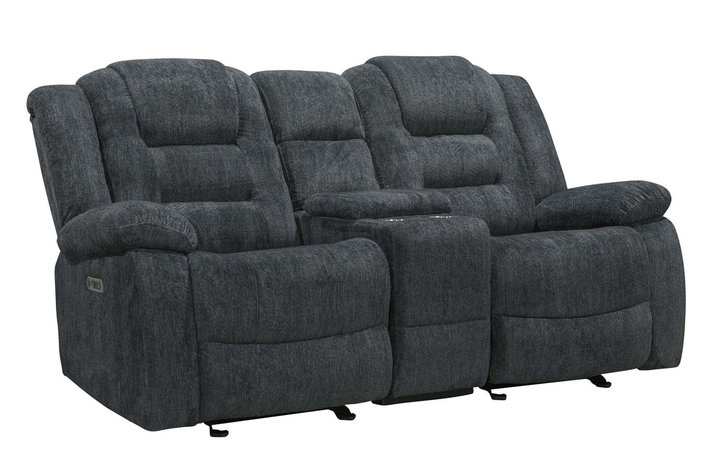 Bolton Misty Storm Glider Reclining Console Loveseat
