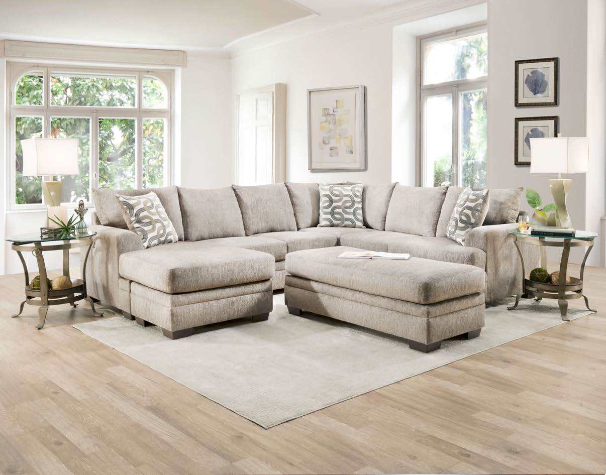 Bailey Cream Sectional - Ottoman