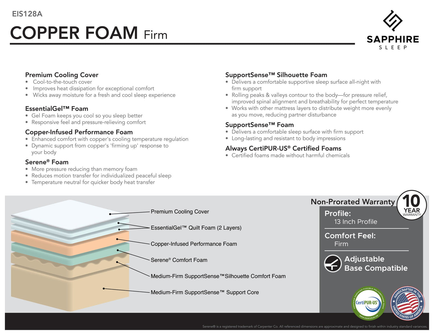 Sapphire Sleep 13 In Copper Foam FM (EIS128B) Rolled
