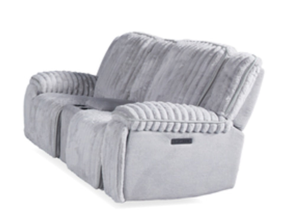Presley Fog - 70718L2-2EH+HCE (206146/156148/253002) Dual PHR loveseat w/ Console