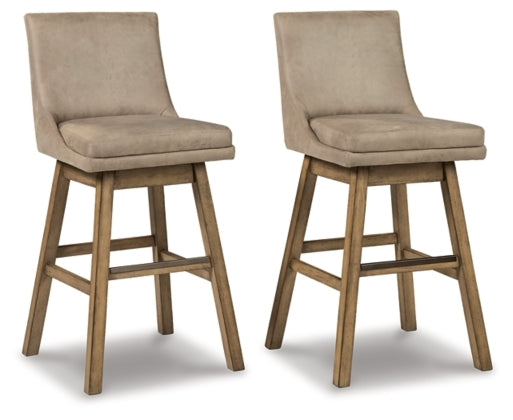 Tallenger Beige Tall Uph Swivel Barstool(2/Cn)