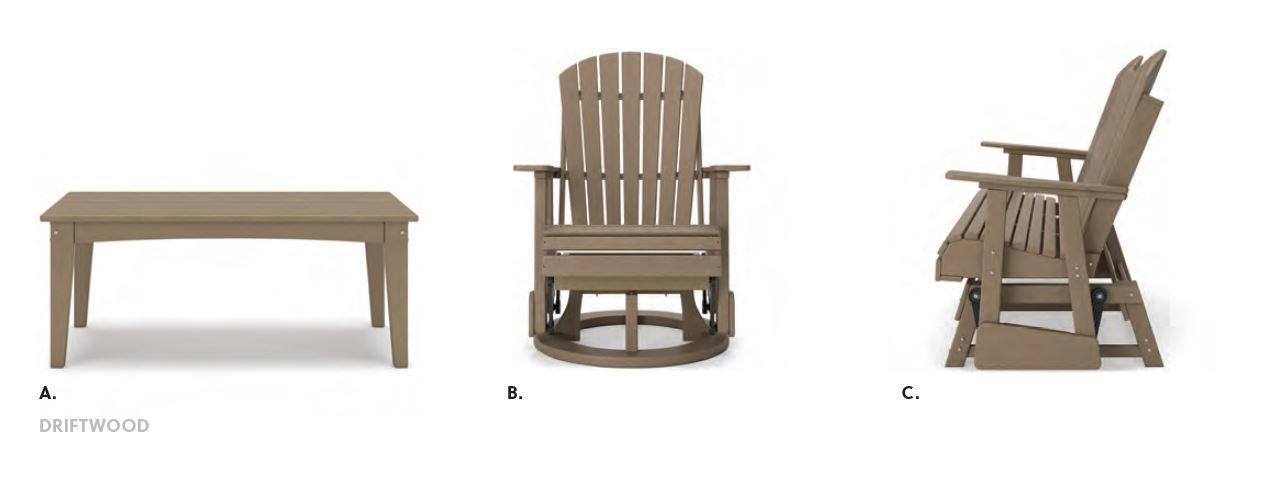 Hyland Wave Glider Loveseat (Driftwood)
