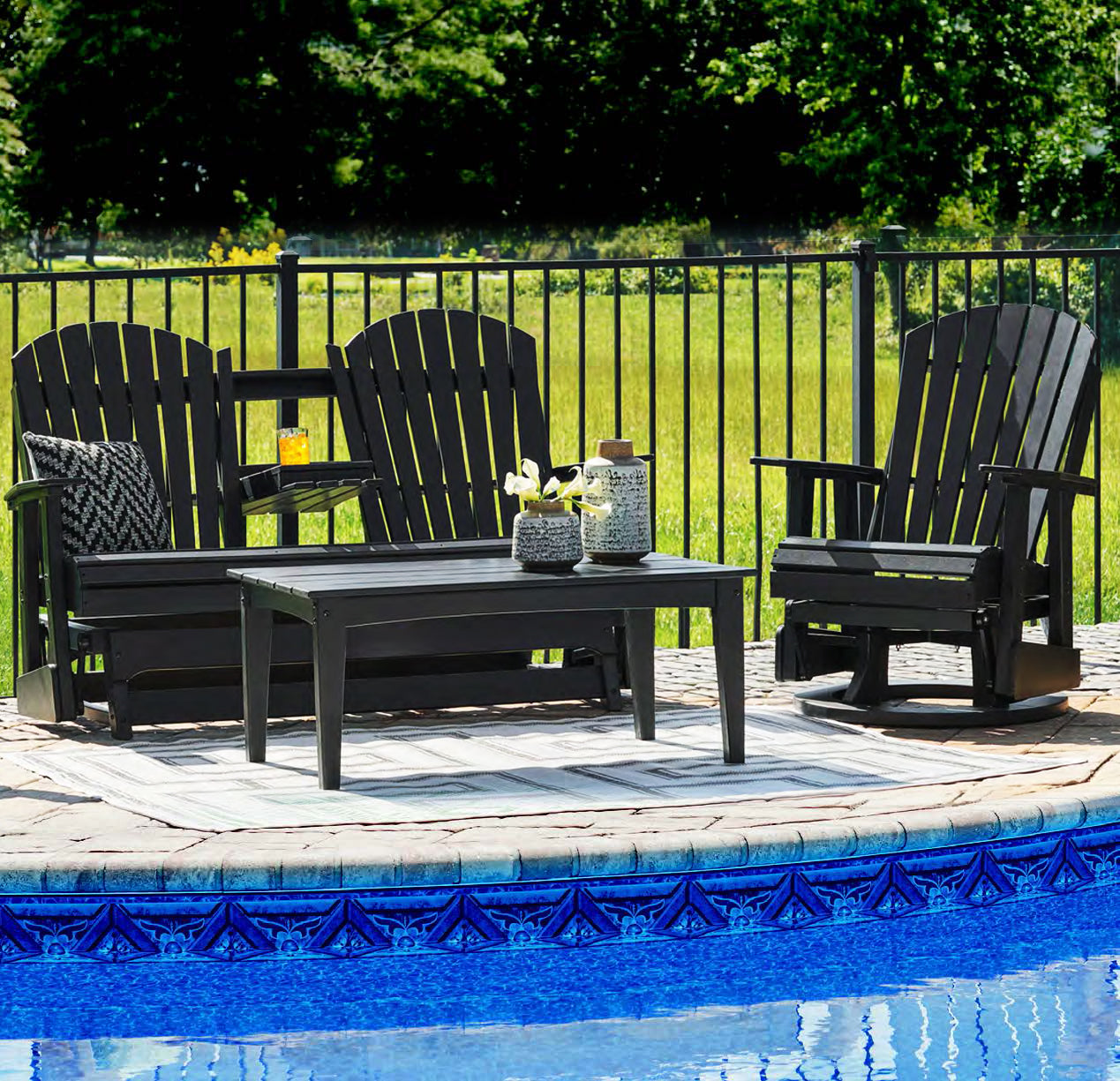 Hyland Wave Glider Loveseat (Black)